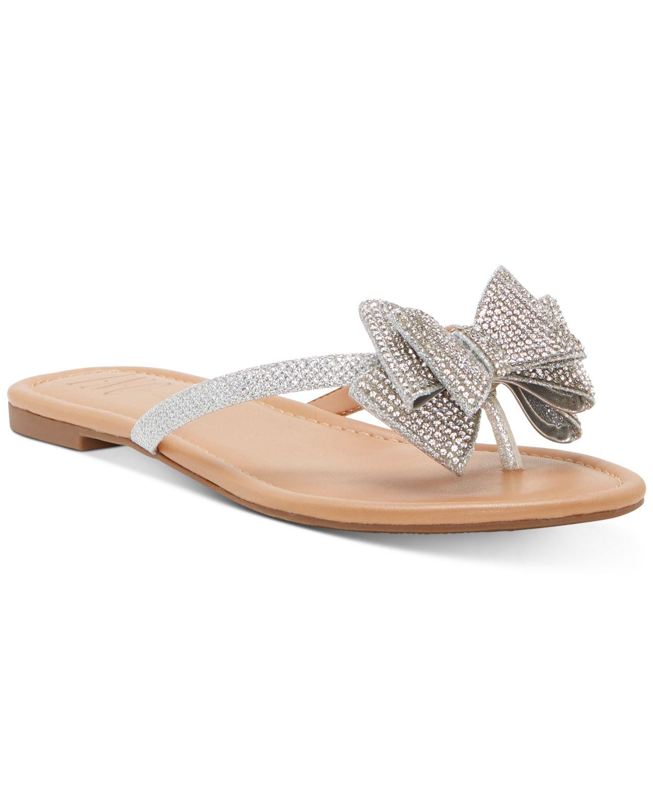 inc international concepts women's mabae bow flat sandals