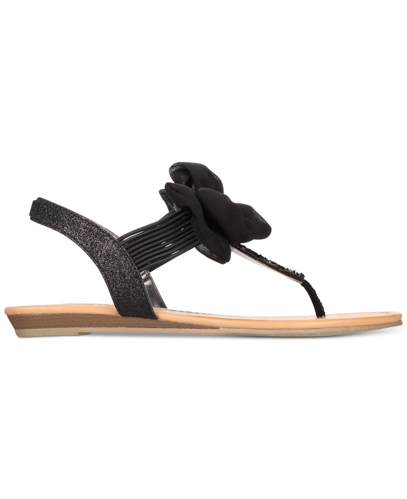 material girl swan flat thong sandals
