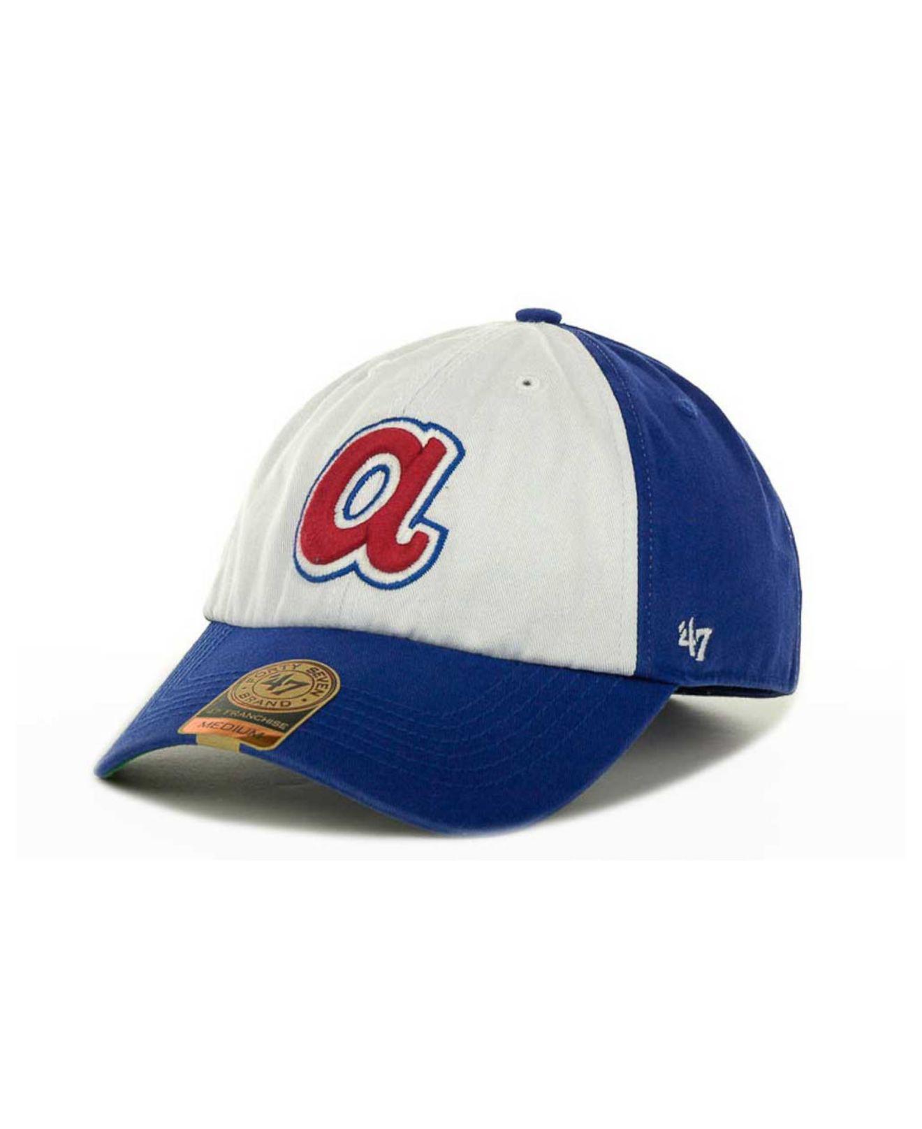 47 Brand Atlanta Braves Franchise Cap in Blue for Men - Lyst