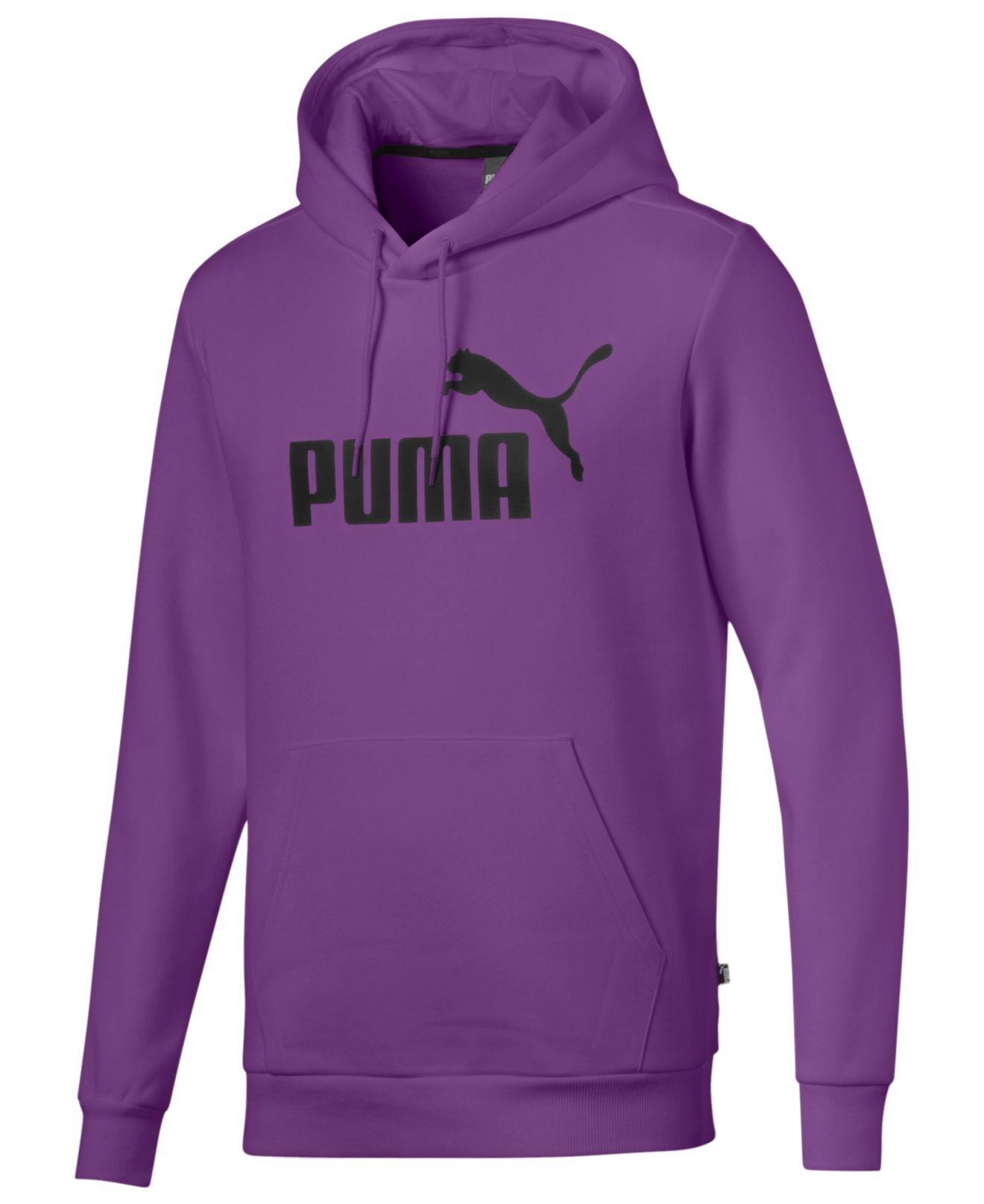 PUMA Fleece Essential Logo Hoodie in Purple for Men - Lyst