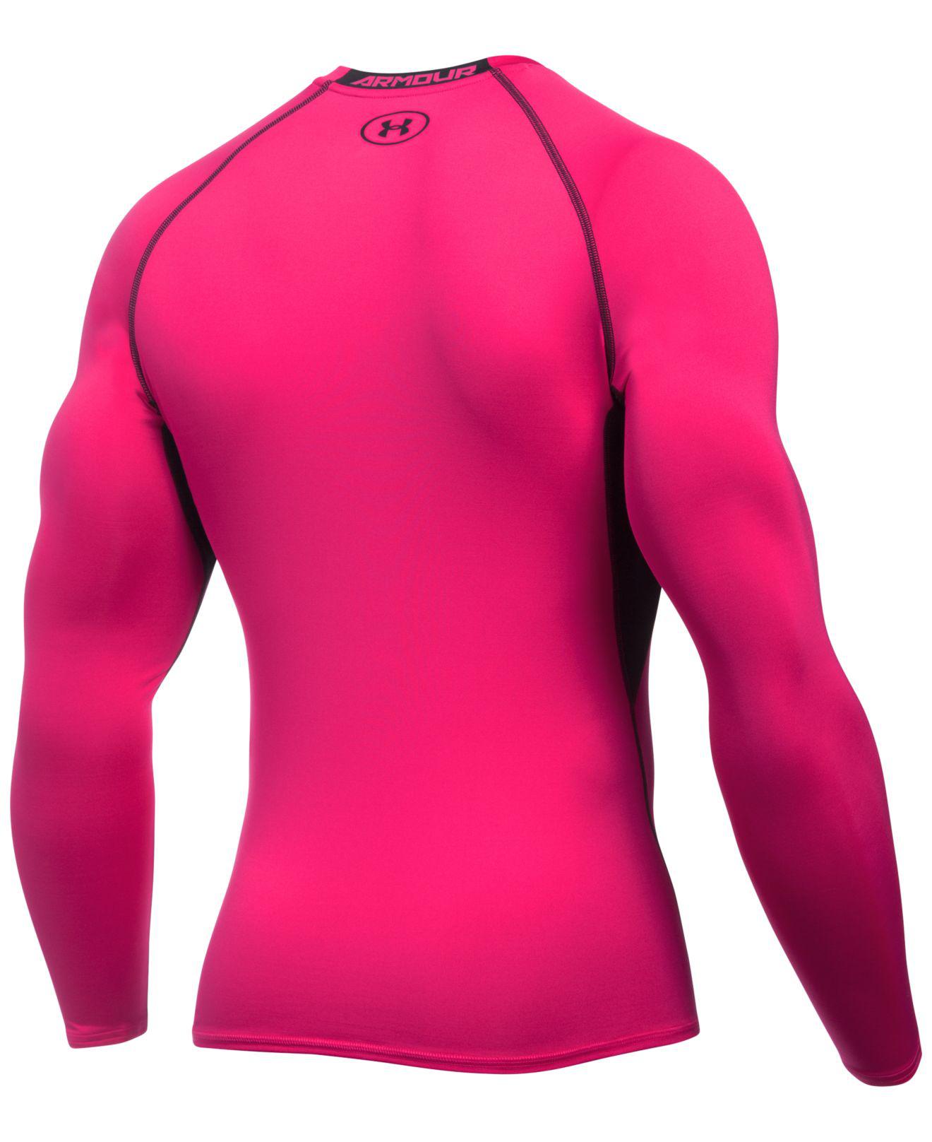 Under Armour Synthetic Men's Heatgear® Long-sleeve Compression Shirt in Pink  for Men - Lyst