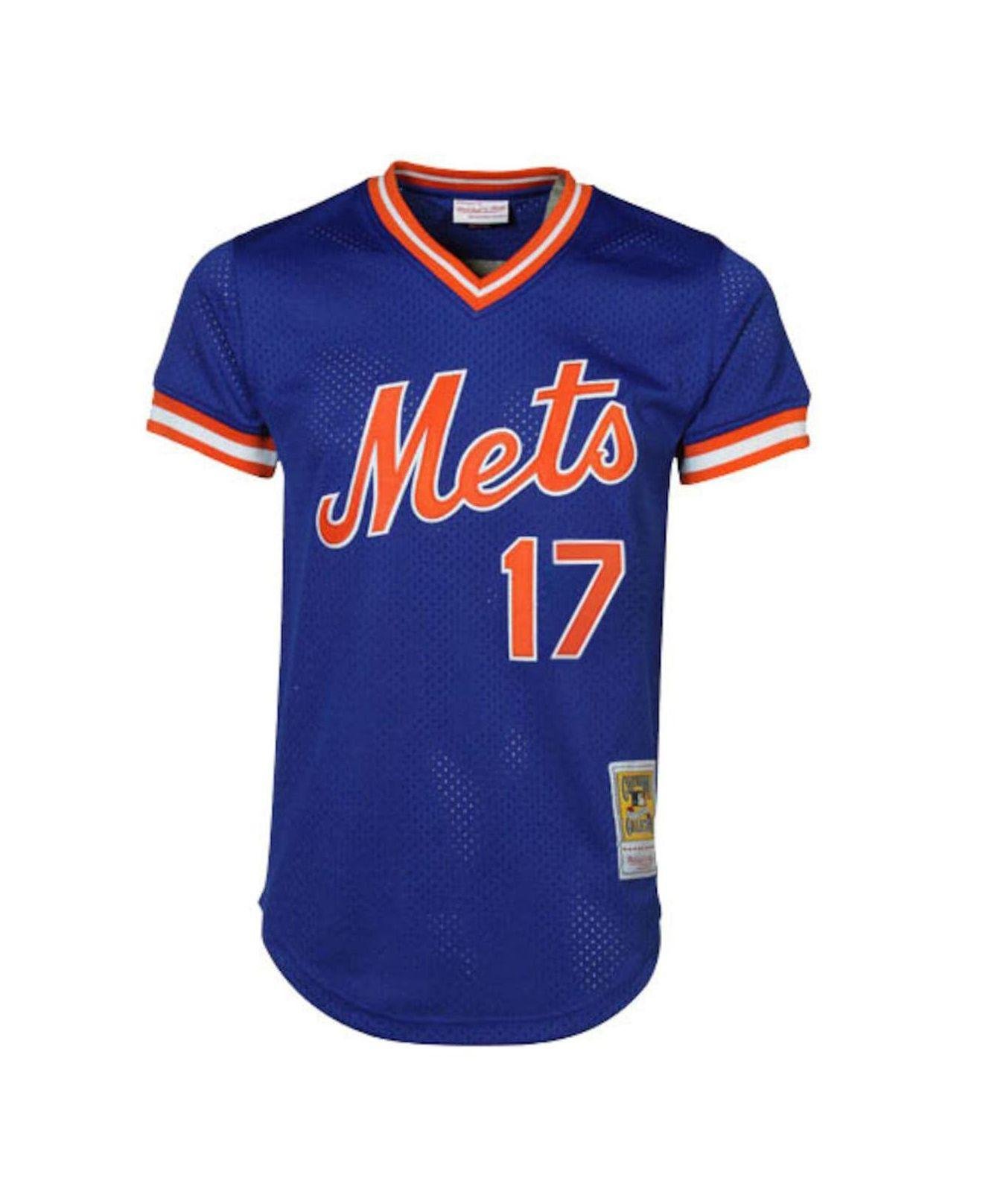 Men's New York Mets Mike Piazza Mitchell & Ness Orange Cooperstown  Collection Mesh Batting Practice Button-Up Jersey