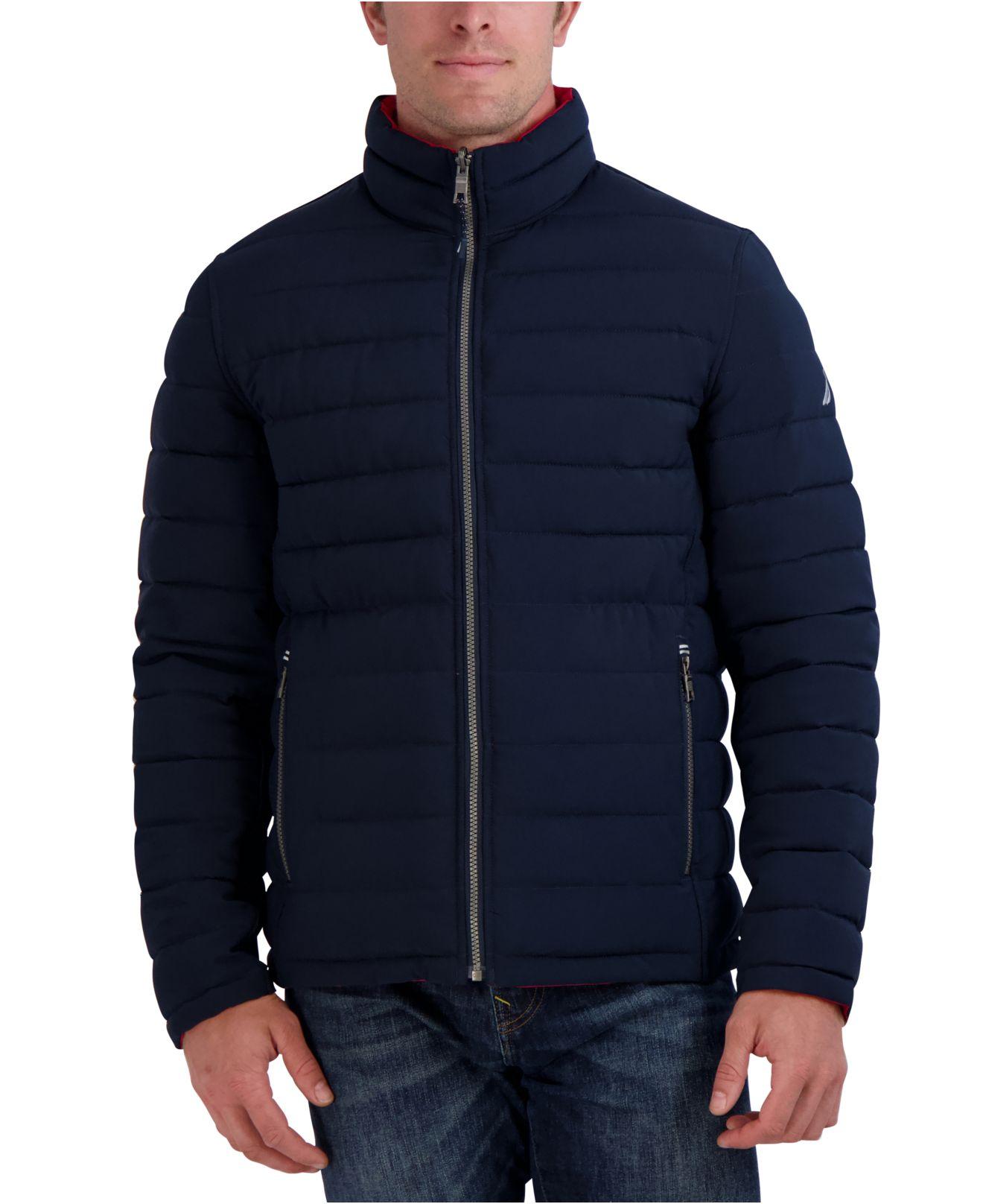 Nautica Reversible Quilted Puffer Jacket in Blue for Men | Lyst