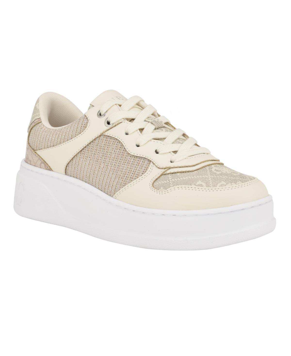 Guess Cleva Lace Up Logo Platform Fashion Sneakers in White | Lyst