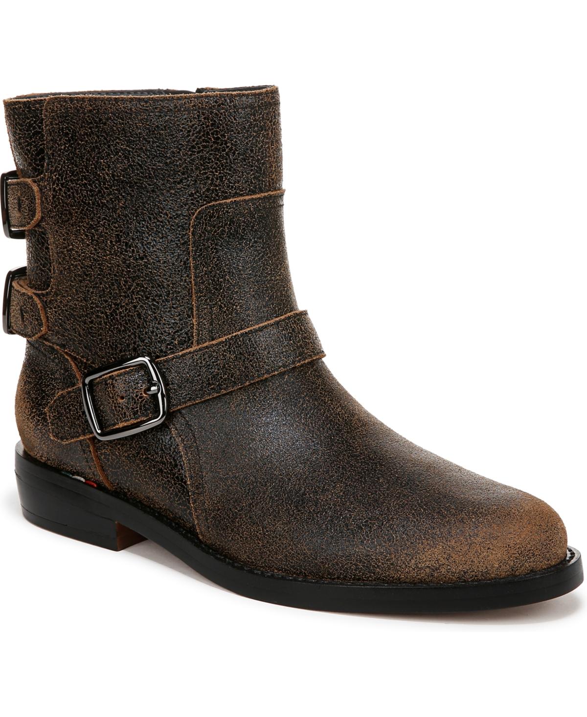 Franco Sarto Prina Block Heel Moto Ankle Boots in Brown Lyst