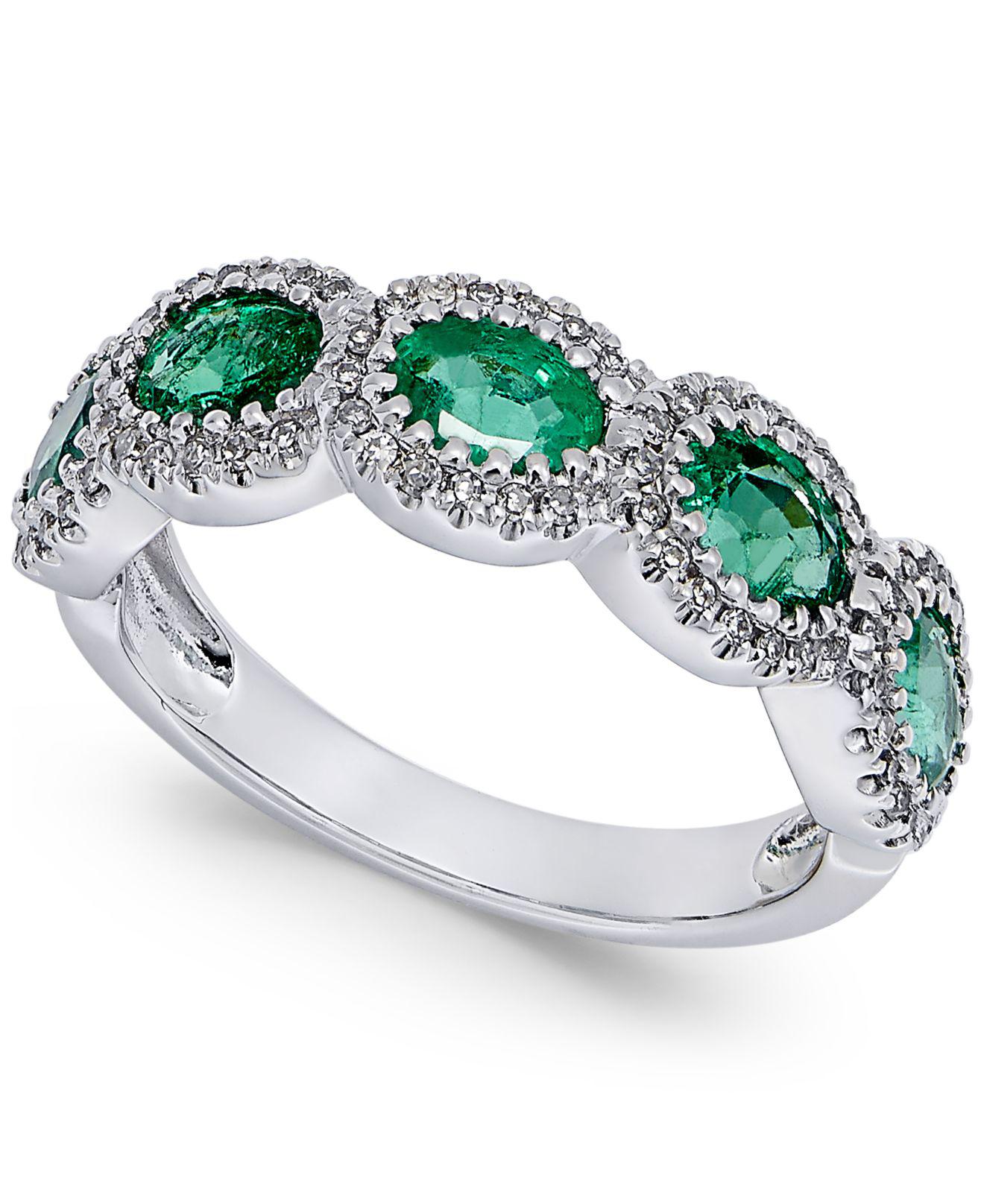 Lyst Macy's Emerald (11/10 Ct. T.w.) And Diamond (1/5 Ct. T.w.) Ring