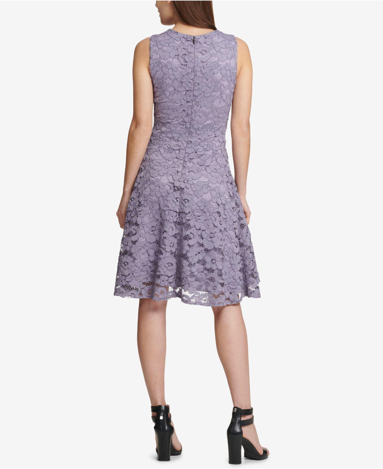 macy's purple lace dress