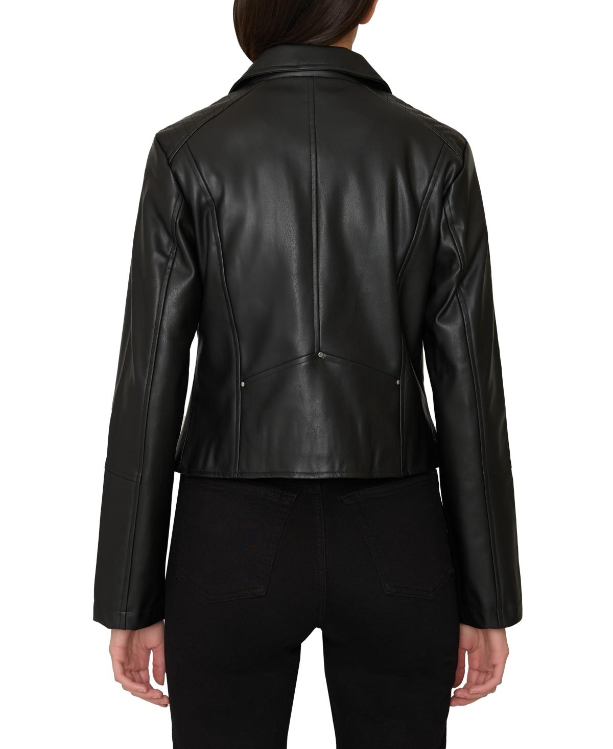 French connection asymmetrical moto jacket with sherpa 2025