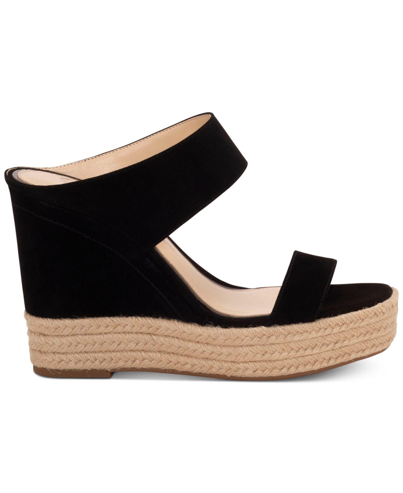 Jessica Simpson Siera Wedge Sandals in Black | Lyst