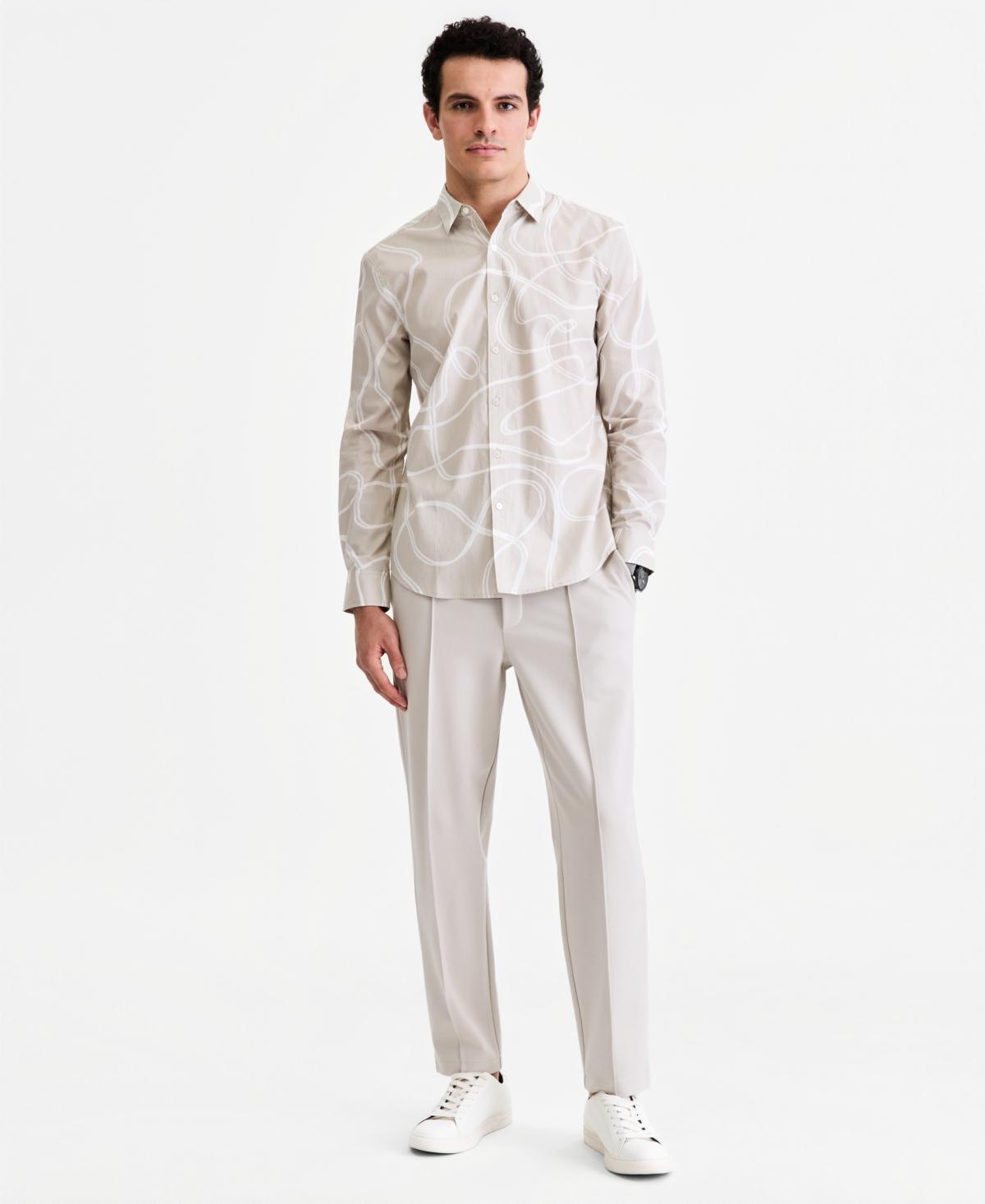 alfani white dress shirt Alfani Slim Fit White Dress Shirt Point Collar 16-16.5 34-35 Men's Long  Sleeve