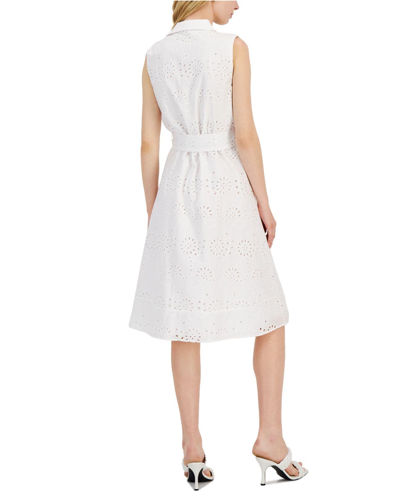 Donna Karan Cotton Eyelet High-low 