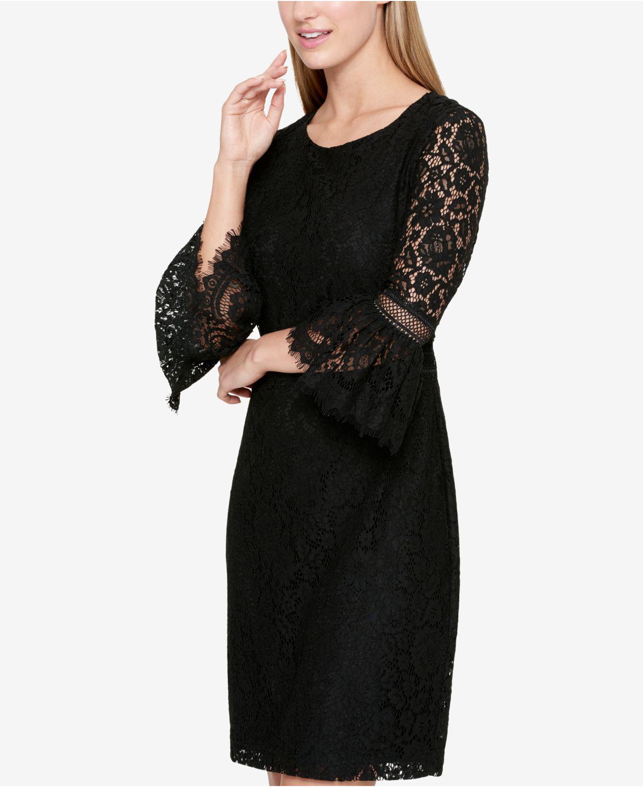 tommy hilfiger black lace dress