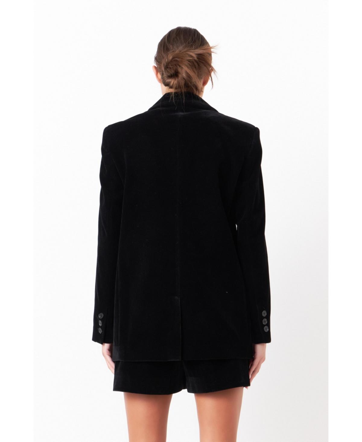 Grey Lab Velvet Oversized Blazer in Black Lyst
