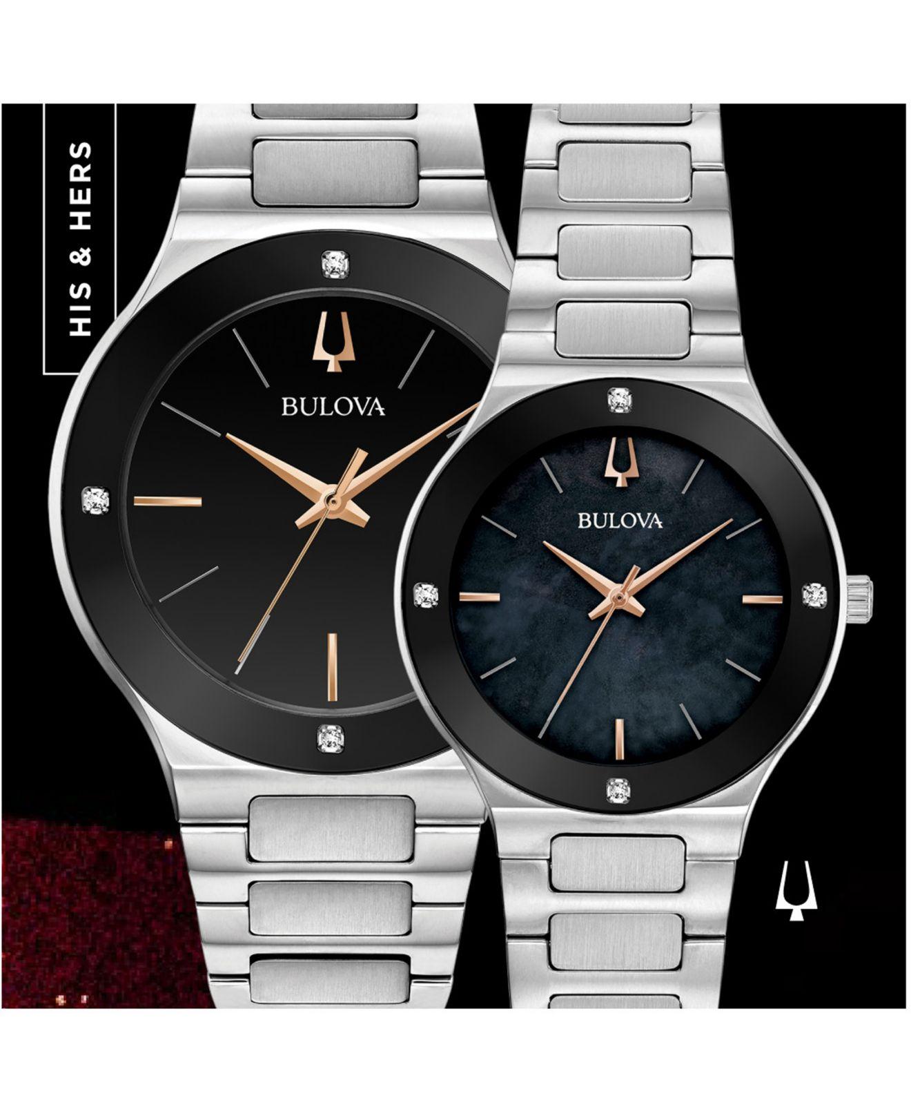 Bulova Futuro Diamond-accent Stainless Steel Bracelet Watch 32mm in