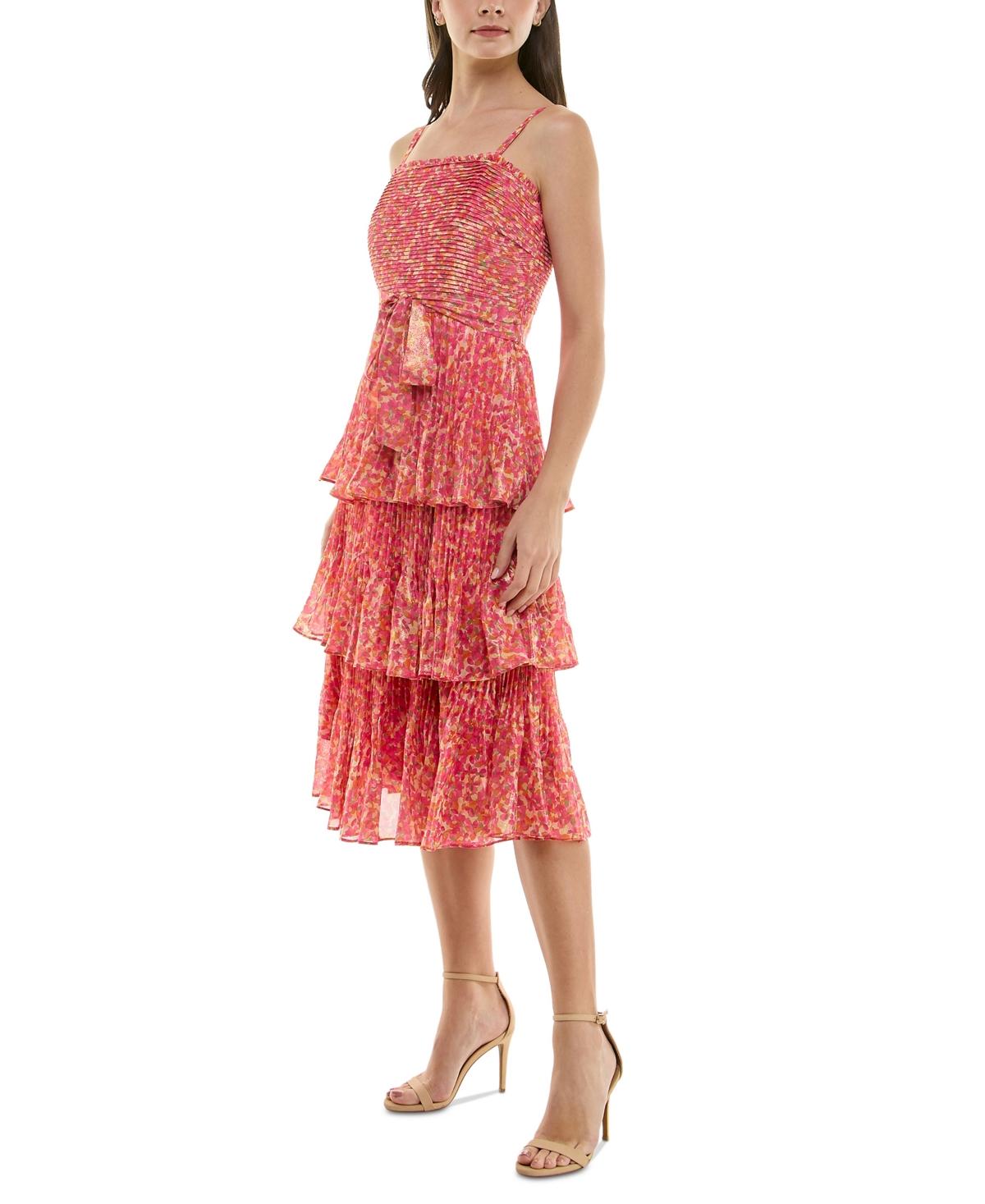 taylor printed chiffon midi dress Women's Taylor Emilia Printed Chiffon Dress