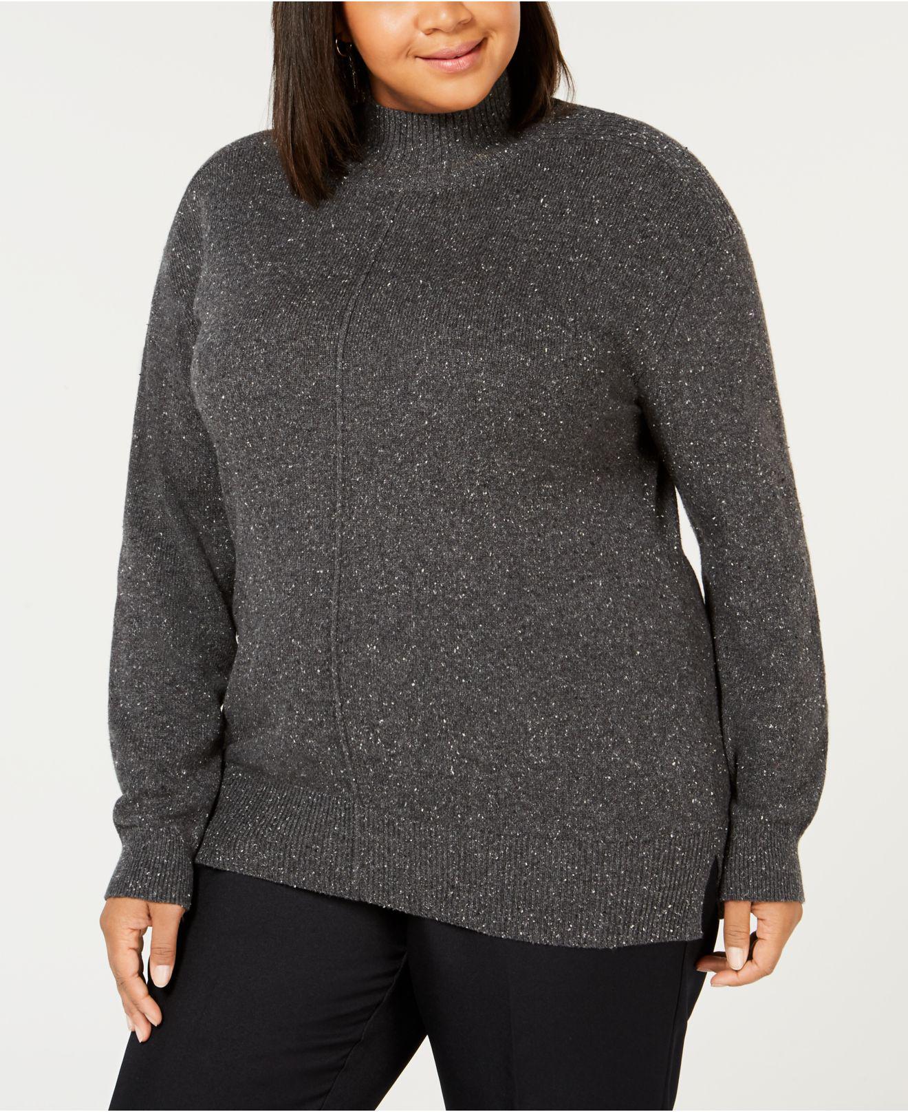 Download Karen Scott Cotton Plus Size Textured Mock Turtleneck ...