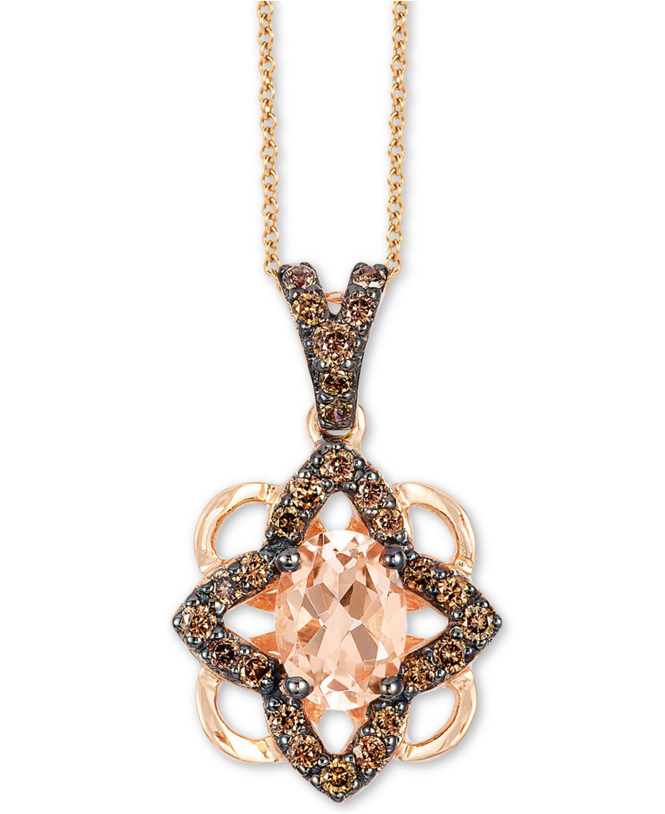Le Vian ® (1/2 Ct. T.w.) & Diamond (1/4 Ct. T.w.) 18" Pendant Necklace In 14k Rose