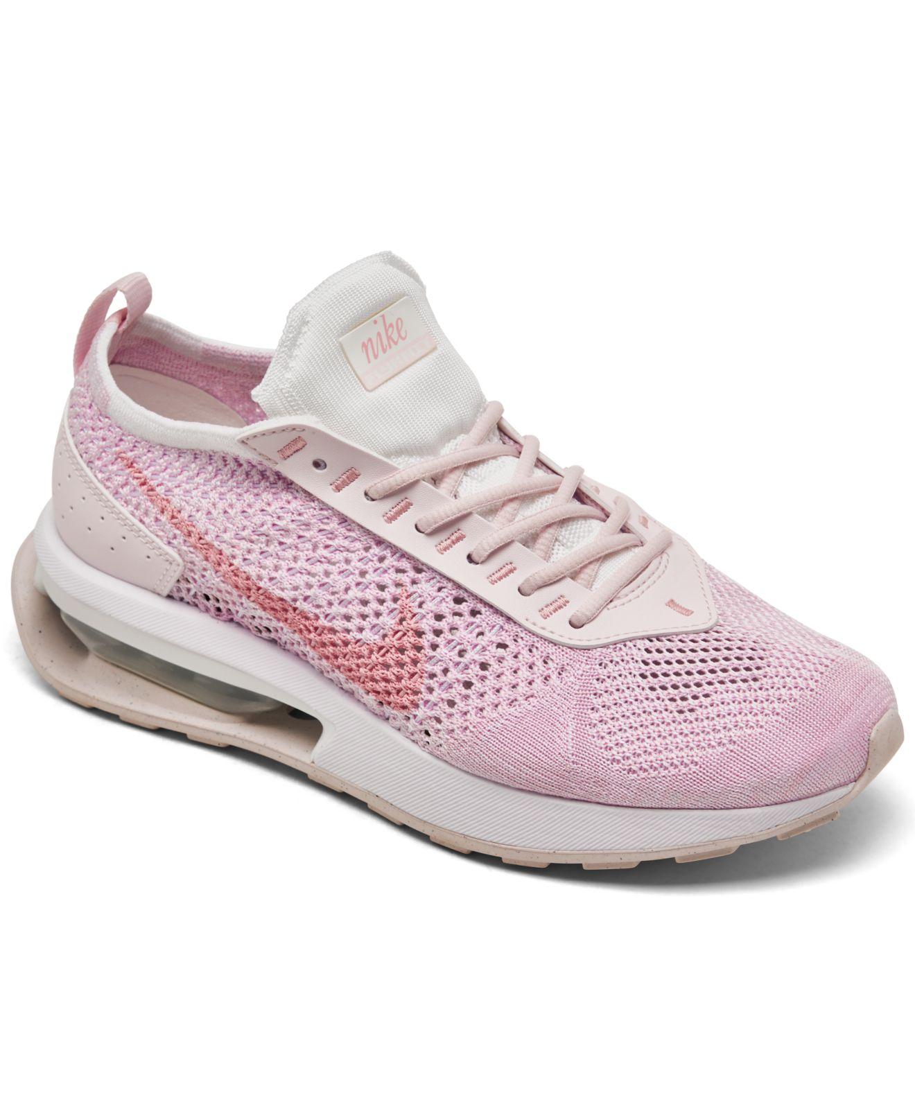 Nike Air Max Flyknit Racer Casual Sneakers From Finish Line in Pink | Lyst