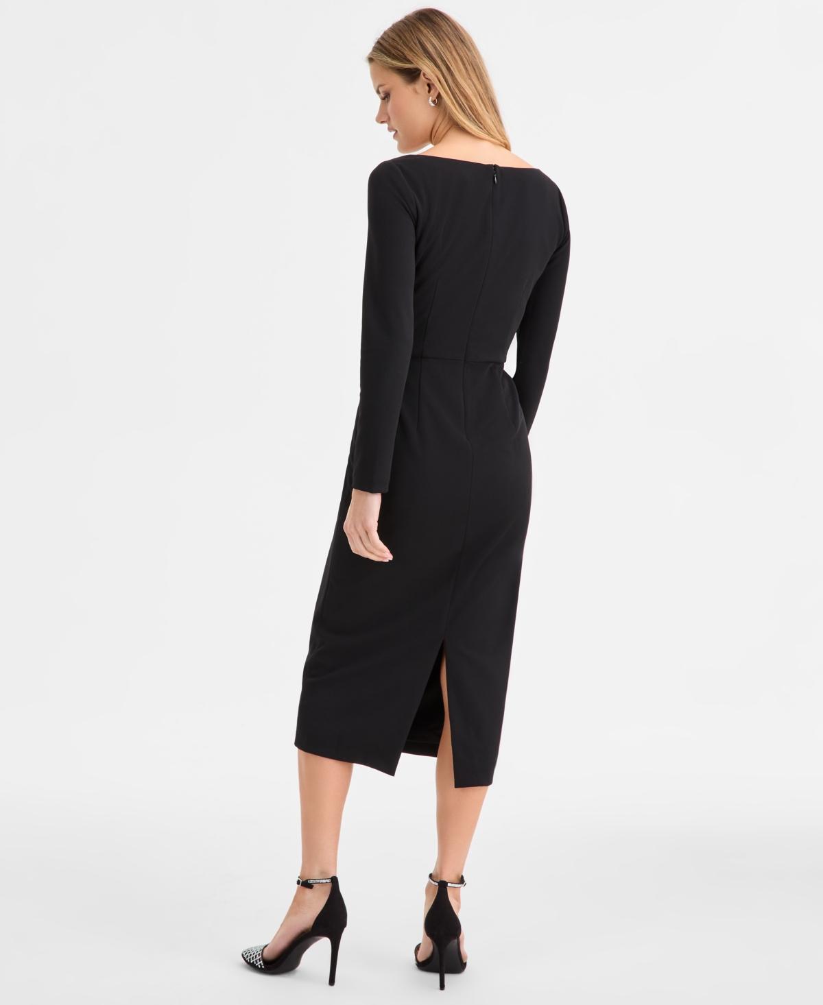 Maggy London Illusion Maxi Cocktail Dress in Black