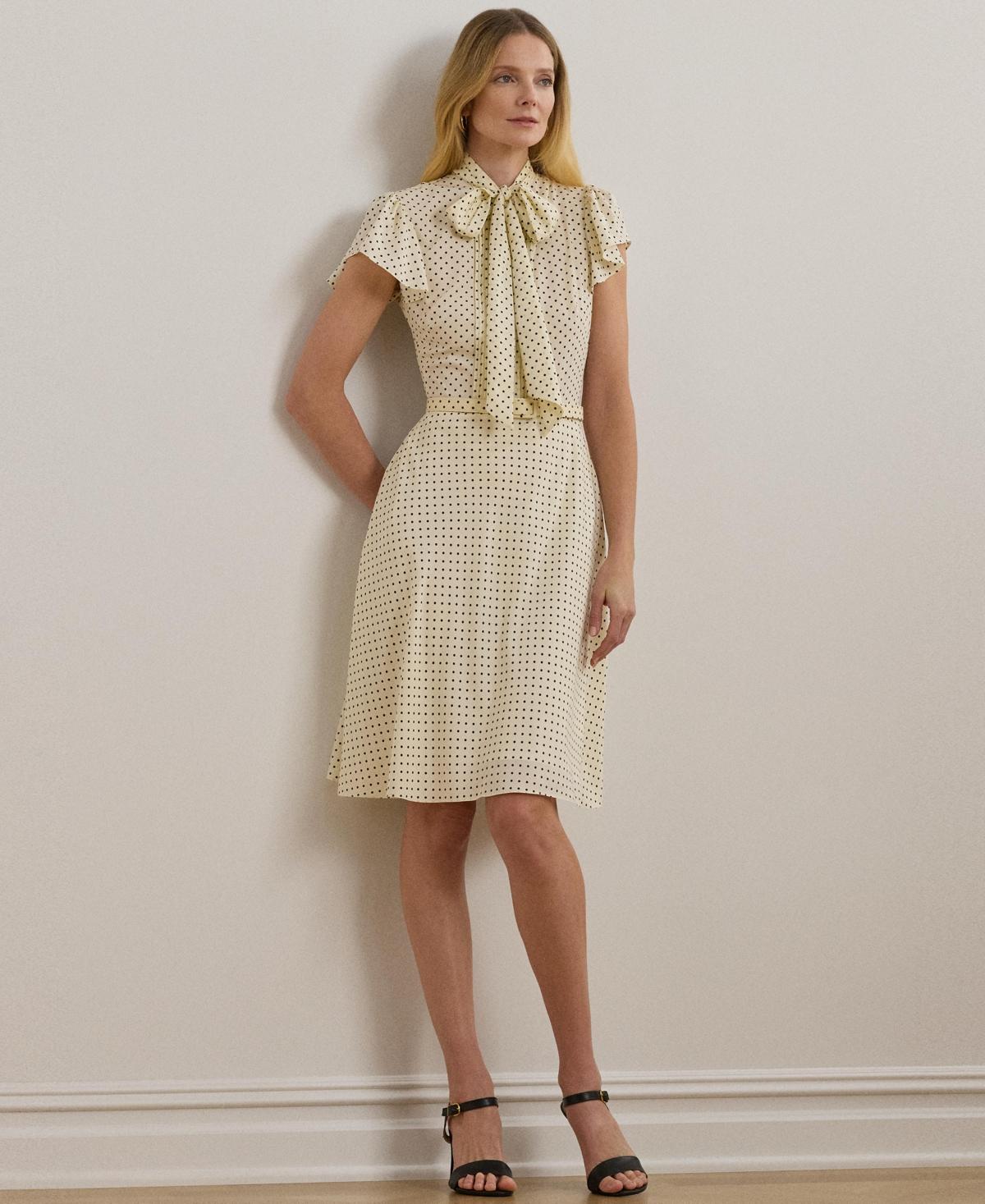 【Ralph Lauren】Polka-Dot Belted Crepe Dress ☆ ドレスワンピ Polka-Dot Belted Crepe Dress