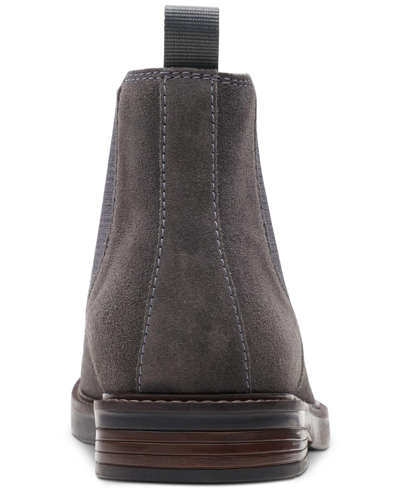 clarks men's paulson up graphite suede casual boots