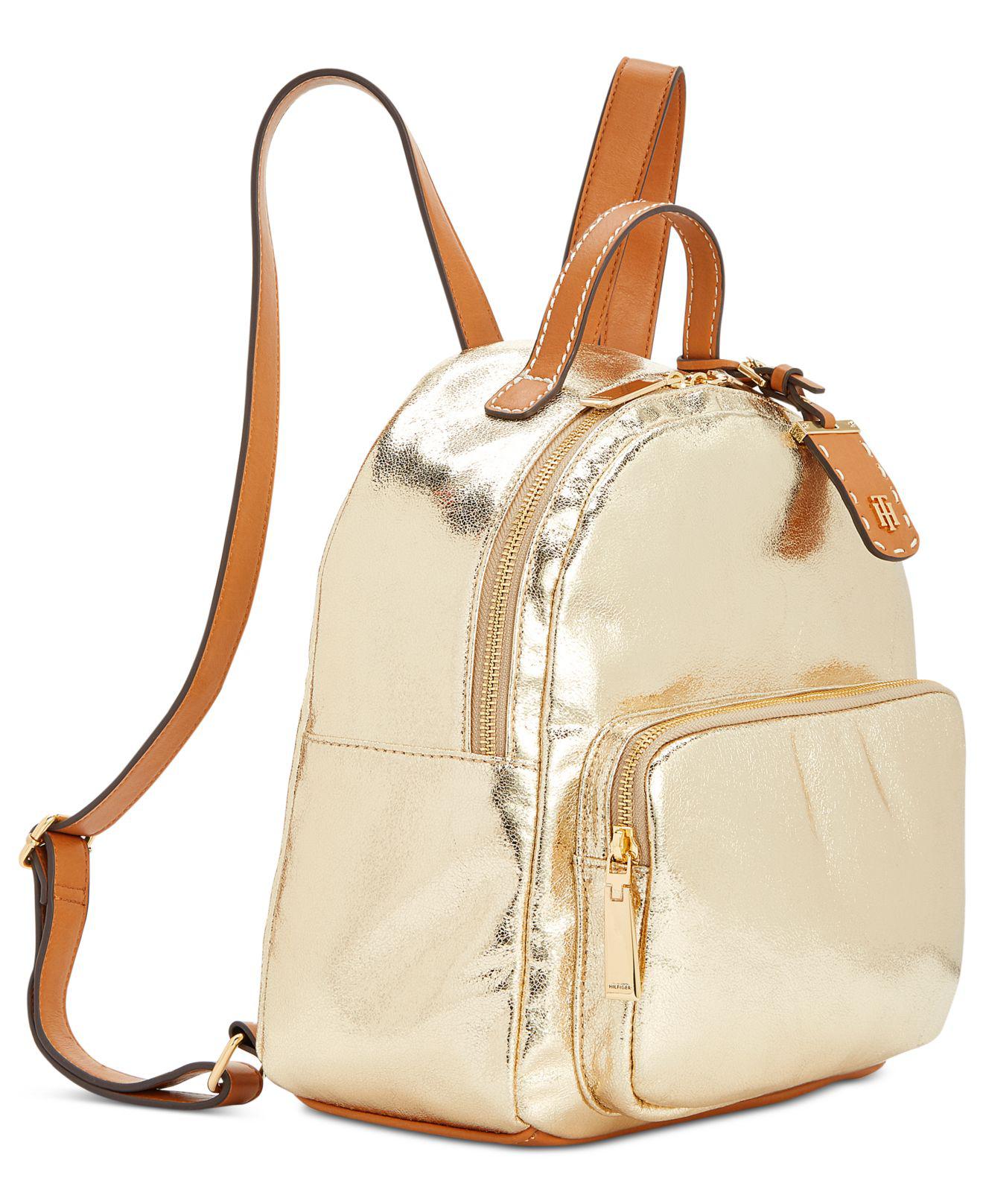 tommy hilfiger metallic backpack