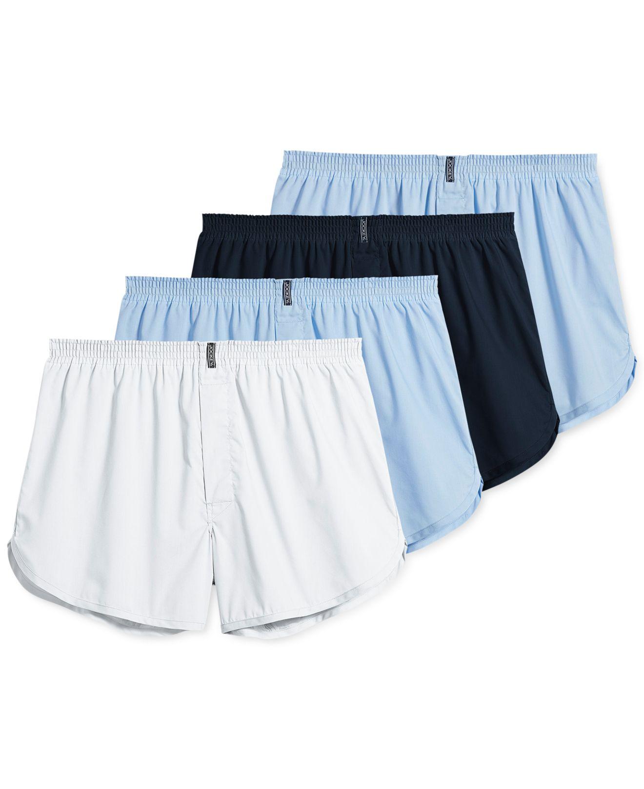 Jockey Underwear, Classic Tapered Boxer 4 Pack in Blue for Men | Lyst