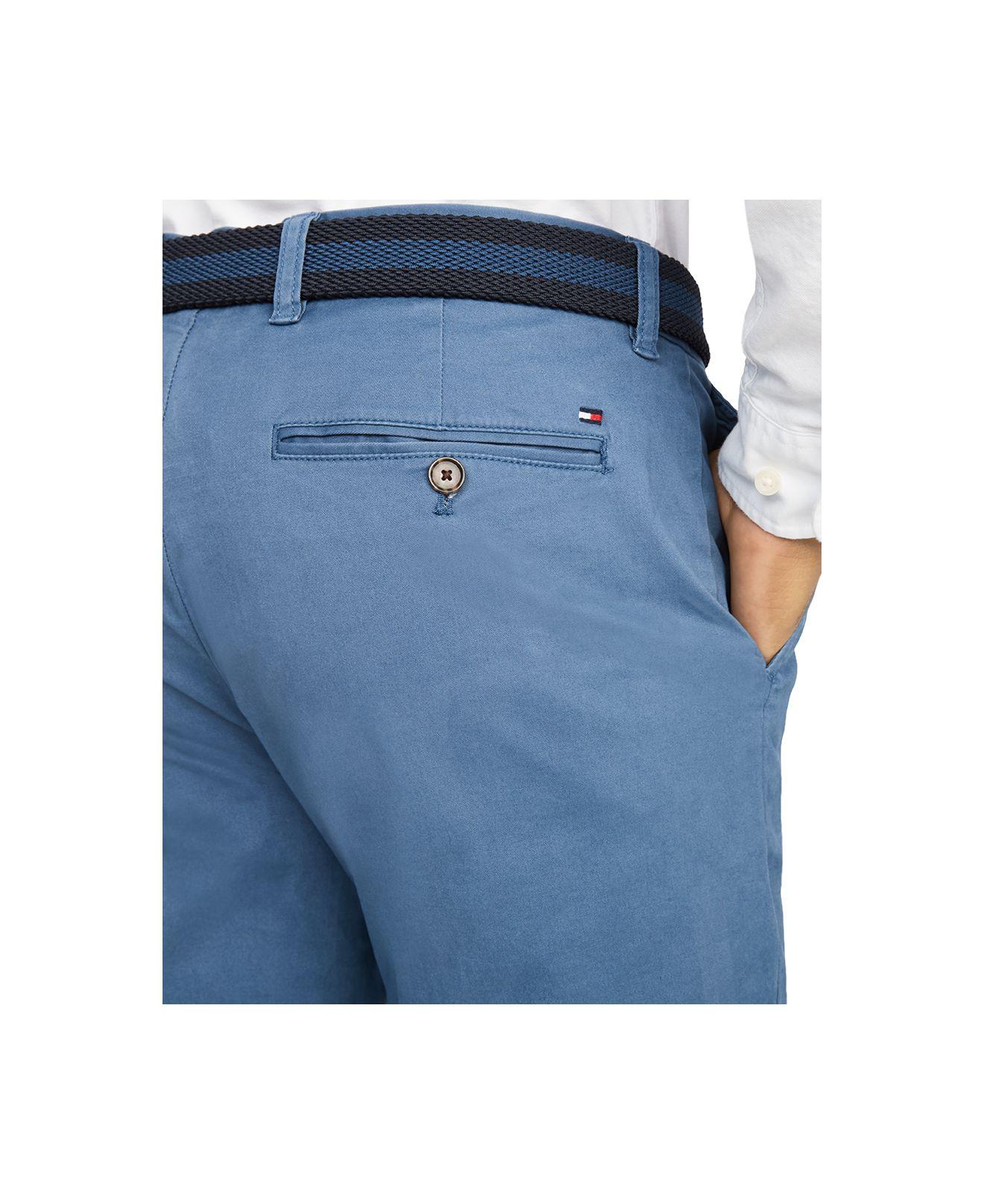 Tommy Hilfiger Th Flex Stretch Custom-Fit Chino Pants Smoke Blue Mens 36x30 New 