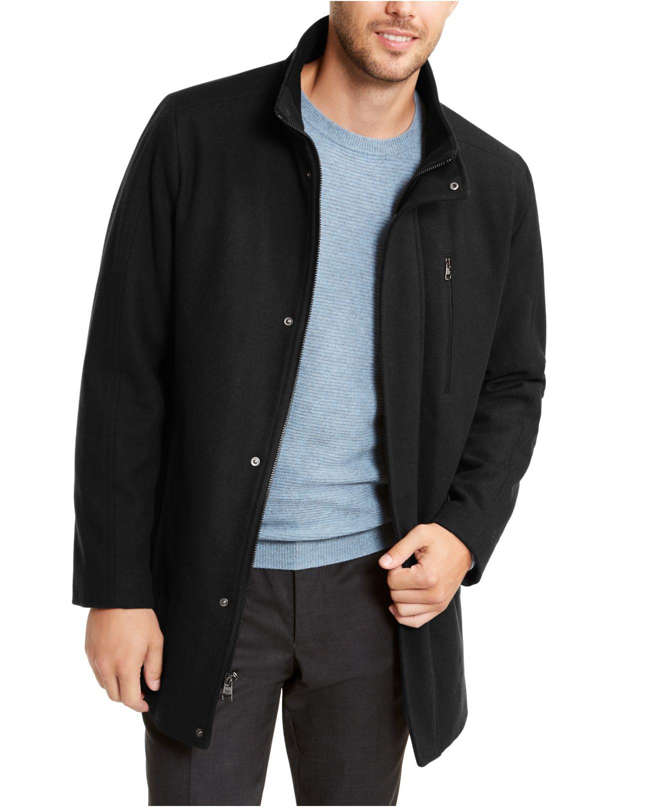 Calvin Klein Wool Long Open Bottom Overcoat, Created For Macy's in