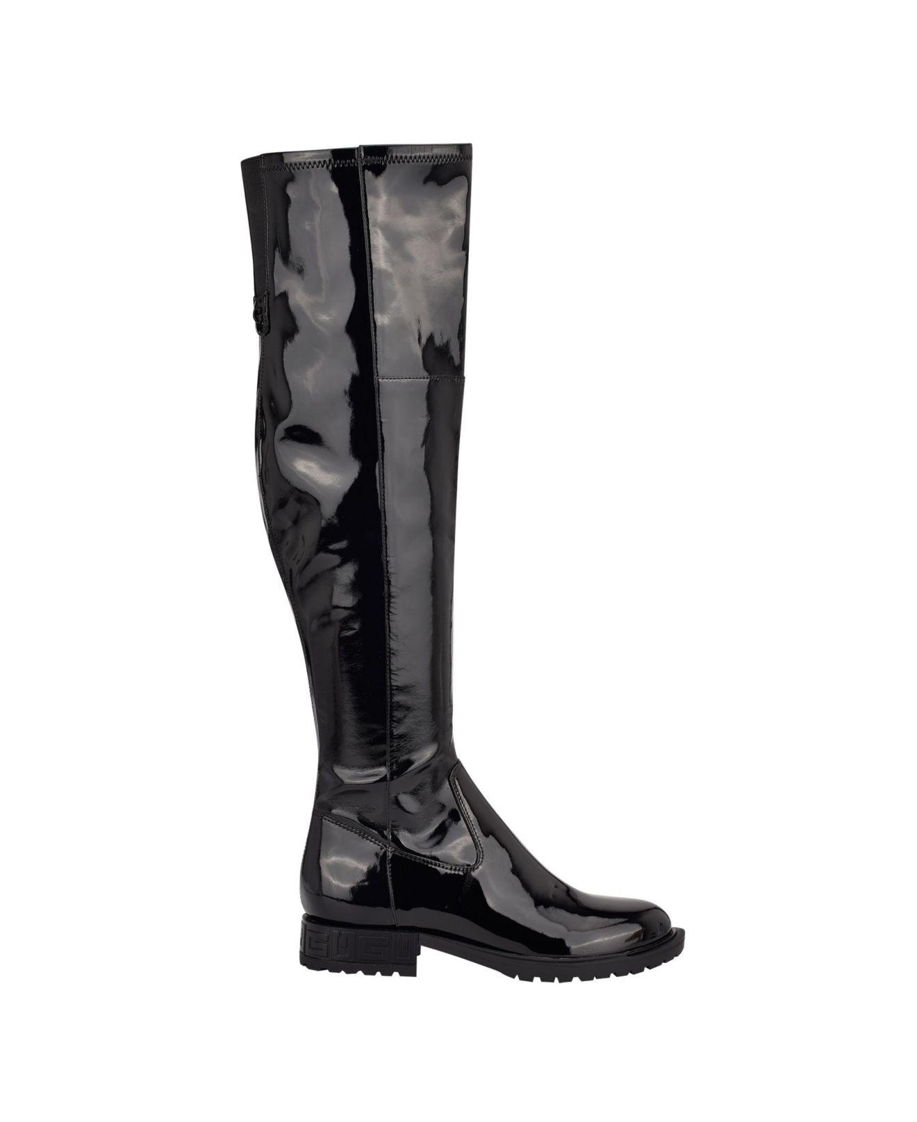 Guess Raniele Over The Knee Boots in Black Patent (Black) - Lyst