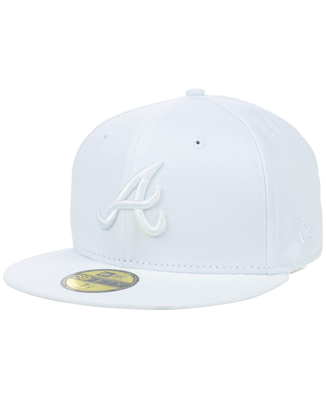 Buy MLB Atlanta Braves White on White 59FIFTY Fitted Cap, 7 3/8 Online at  Low Prices in India 