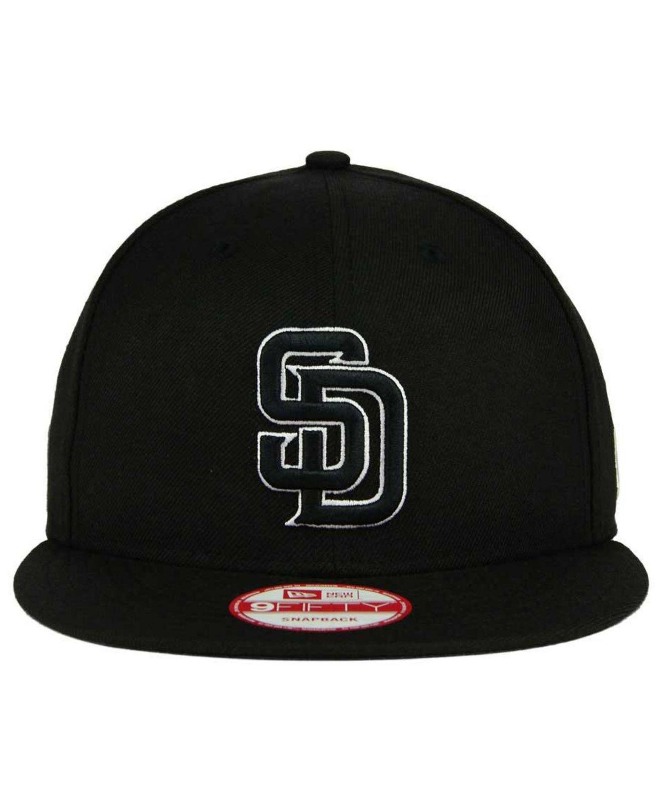 KTZ San Diego Padres B-dub 9fifty Snapback Cap in Black for Men