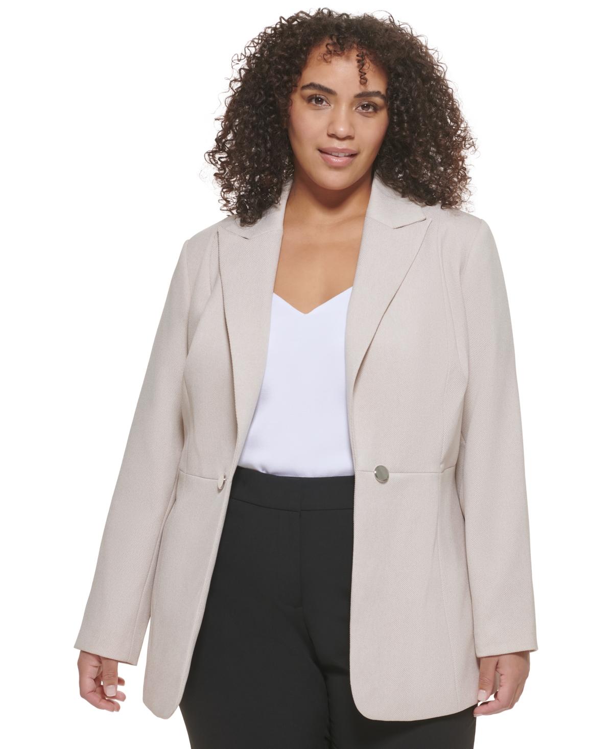 Calvin klein plus size blazer deals