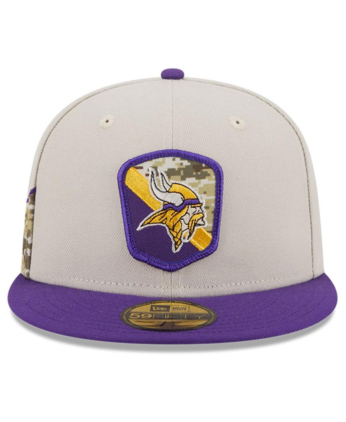 Minnesota Vikings New Era 2023 Salute to Service 59FIFTY Fitted Hat Stone/Purple, 7 5/8 / Stone/Purple