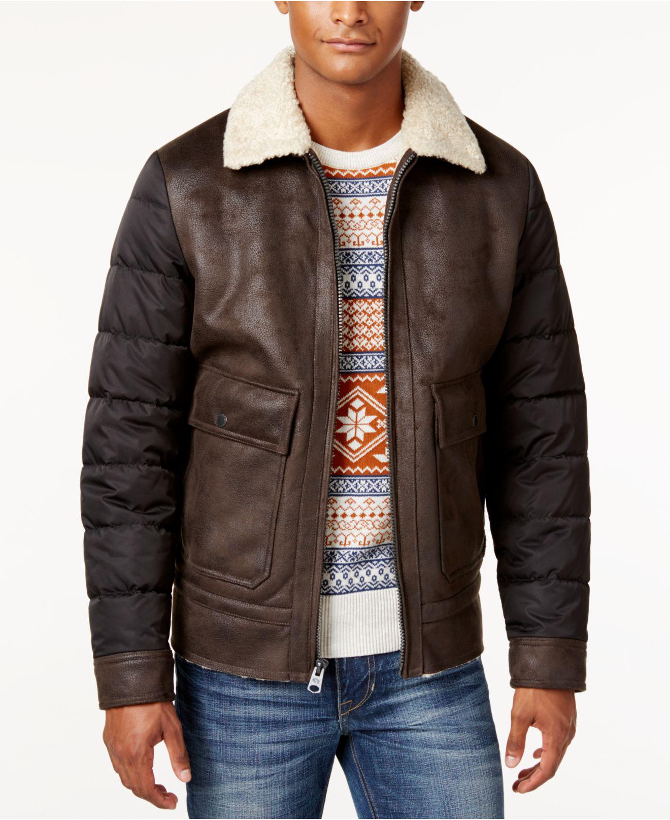 Faux Leather-trim Bomber Jacket 
