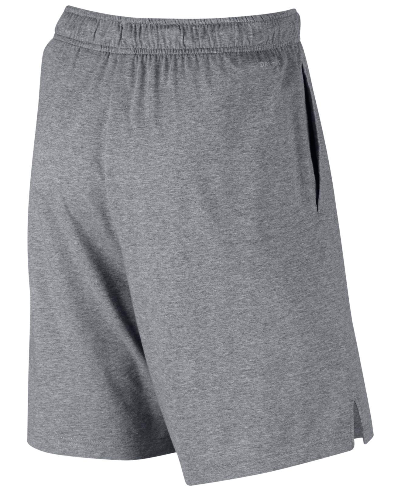 Nike Men's Dri-fit Cotton Jersey Training Shorts in Carbon Heather ...