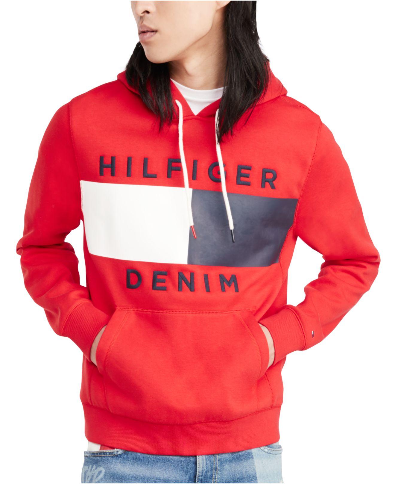 tommy hilfiger brooks logo print hoodie