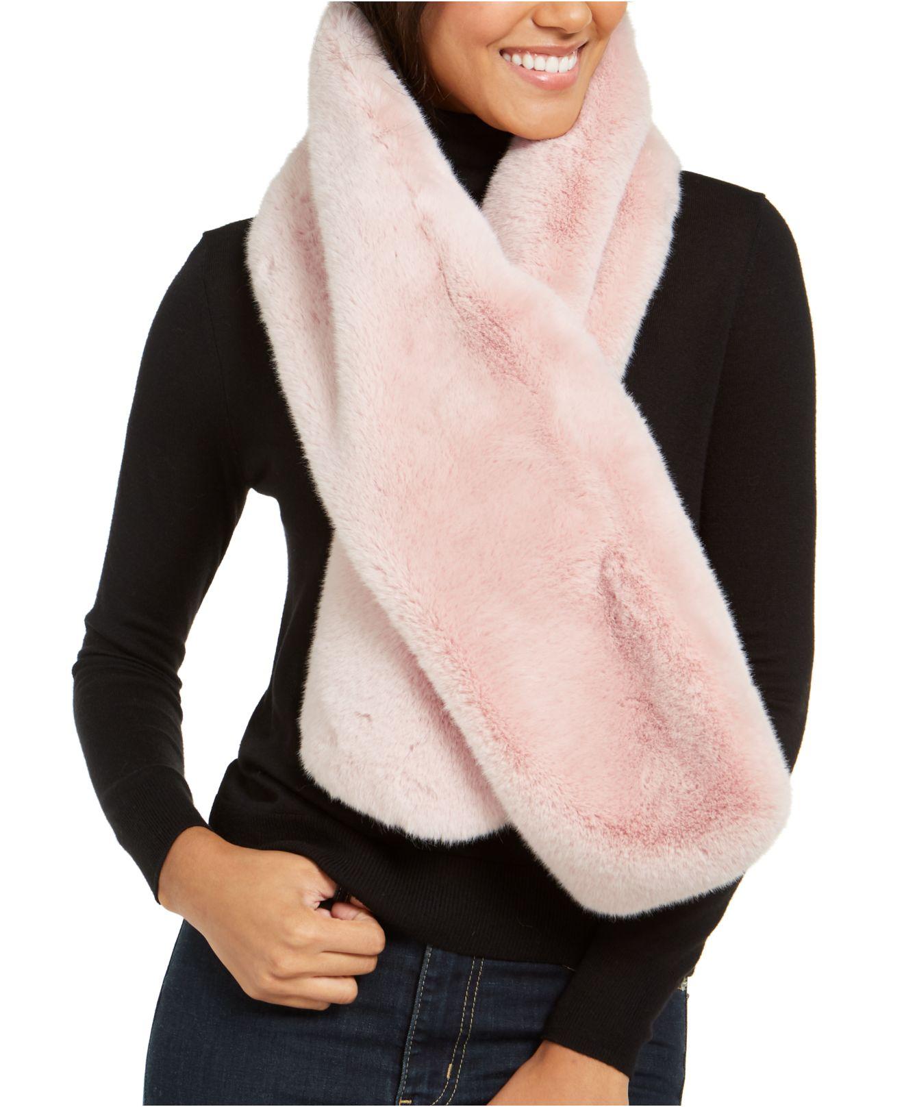 UGG Faux Fur Pull Through Scarf in Pink Crystal (Pink) - Lyst