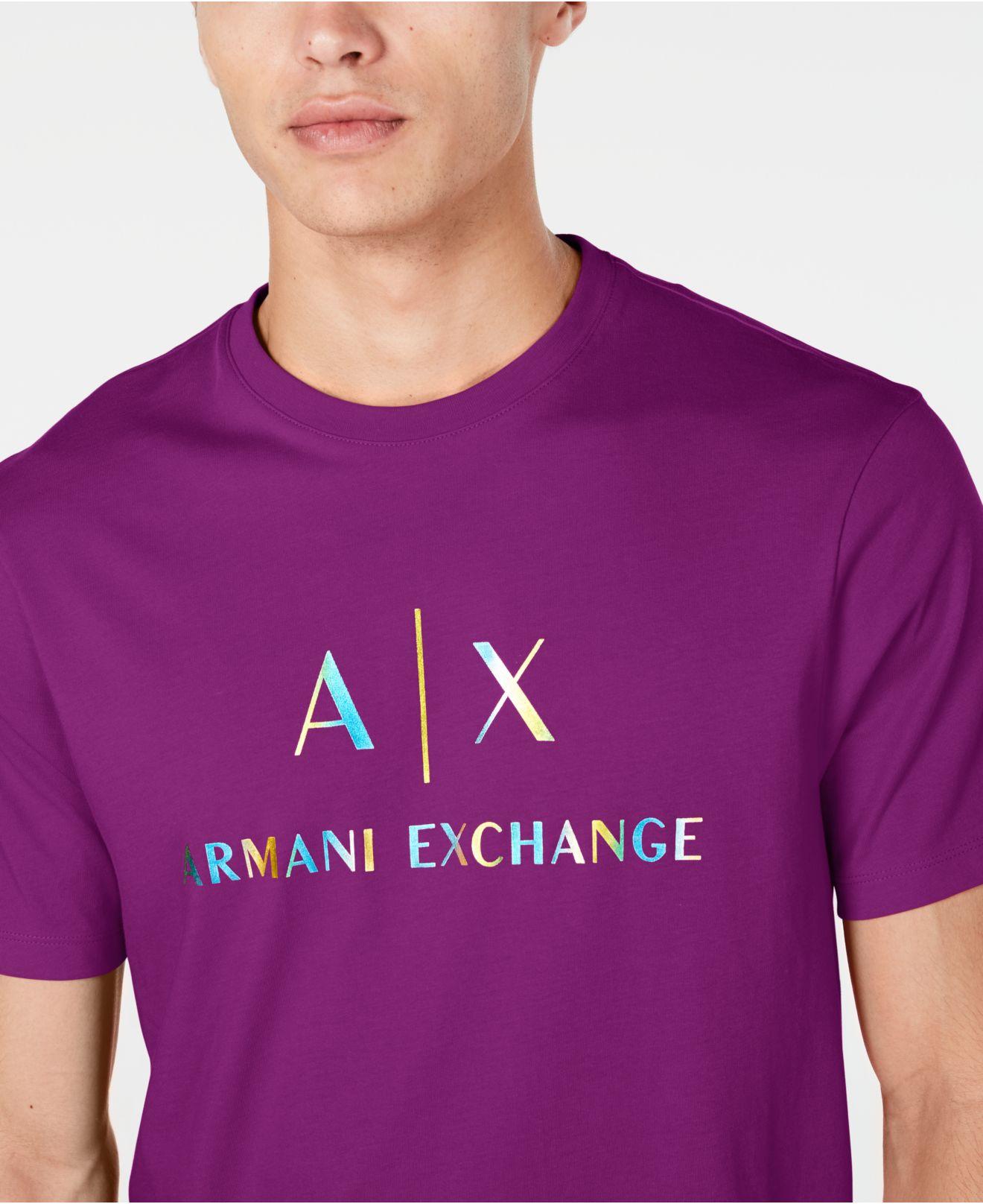 purple armani exchange t shirt