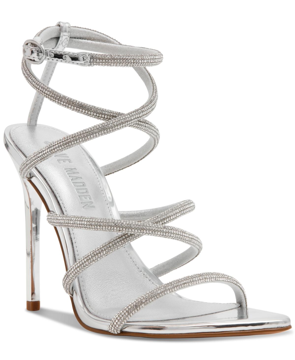 Steve Madden Struts Strappy Dress Sandals in Metallic | Lyst