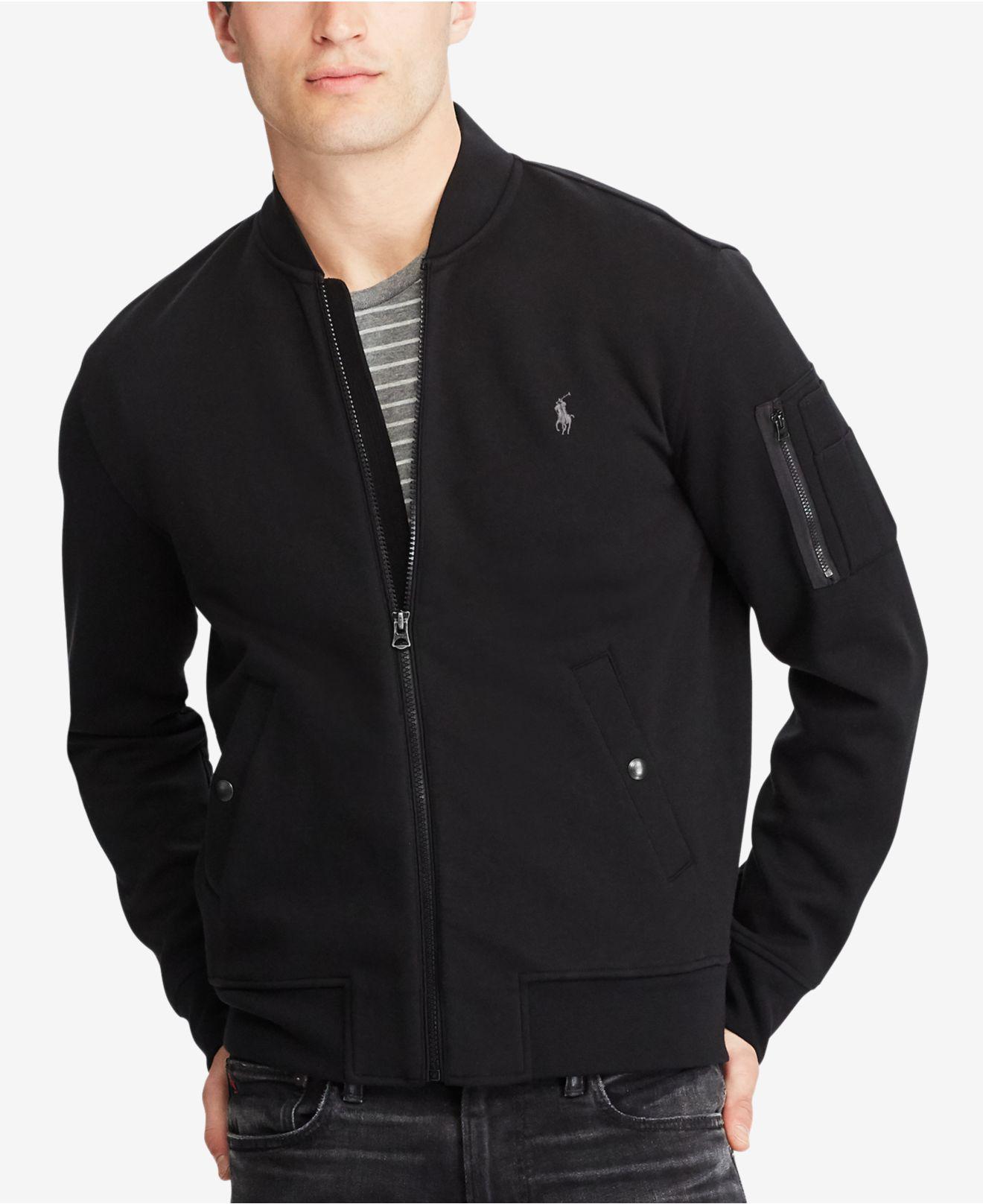ralph lauren double knit bomber jacket