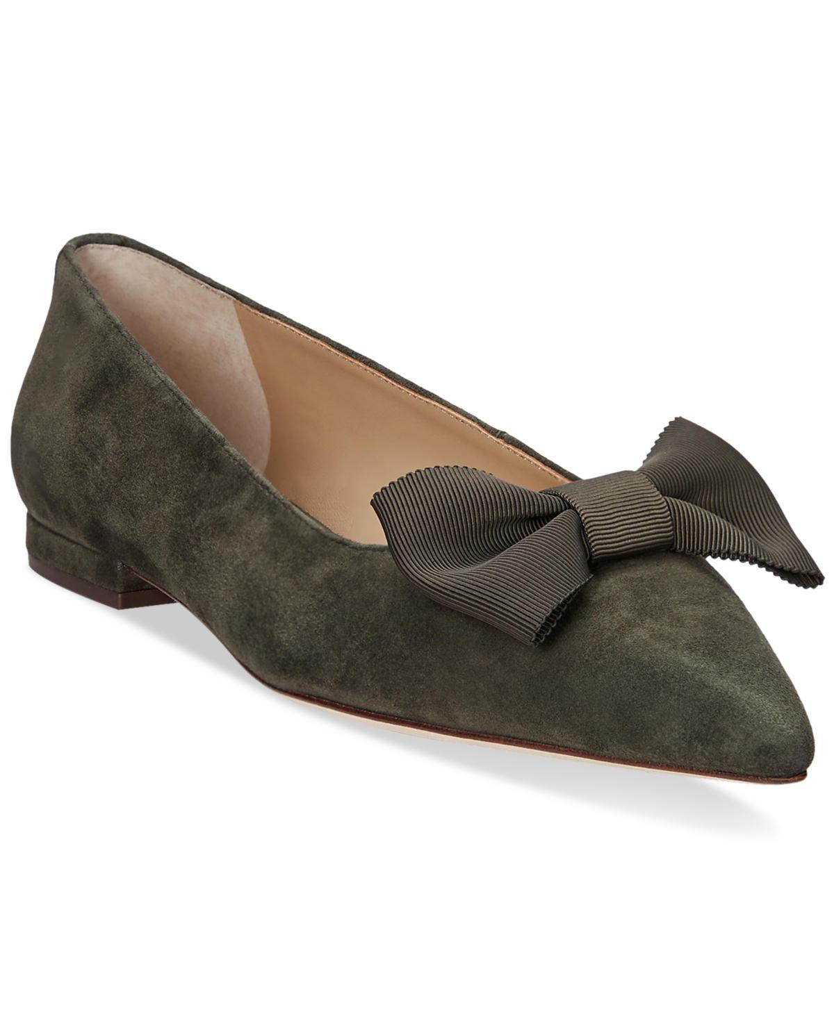 【LAUREN RALPH LAUREN】LONDYN BOW スエードバレエシューズ Lauren Ralph Lauren Women's Londyn Bow Ballet Flats - Macy's