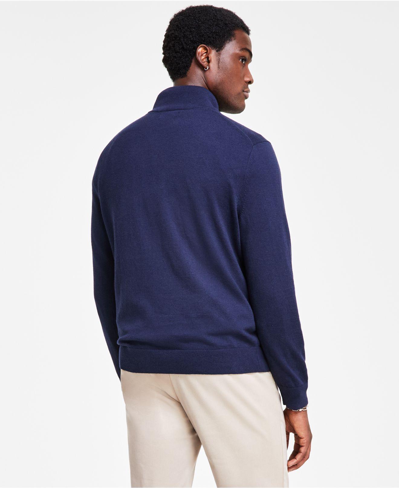 Nautica Navtech Classic-fit Solid Quarter Zip Sweater in Blue for Men | Lyst