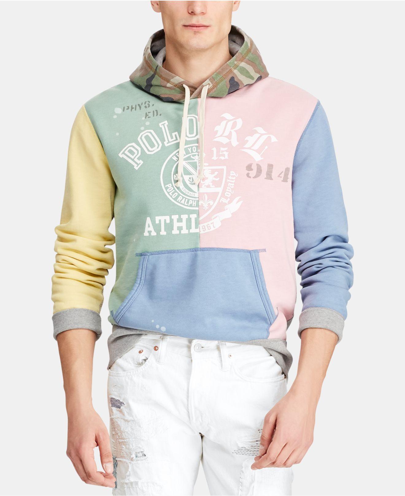 Polo ralph lauren patchwork fleece hoodie outlet