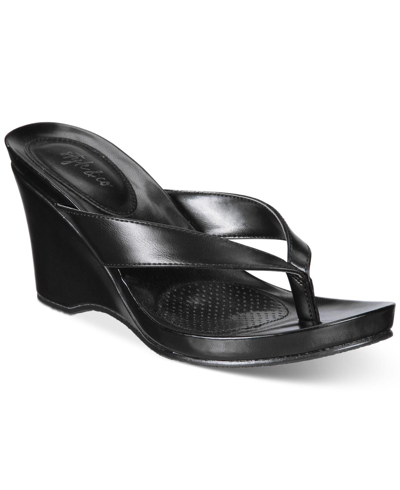 Style & Co. Style&co. Chicklet Wedge Thong Sandals, Only At Macy's in