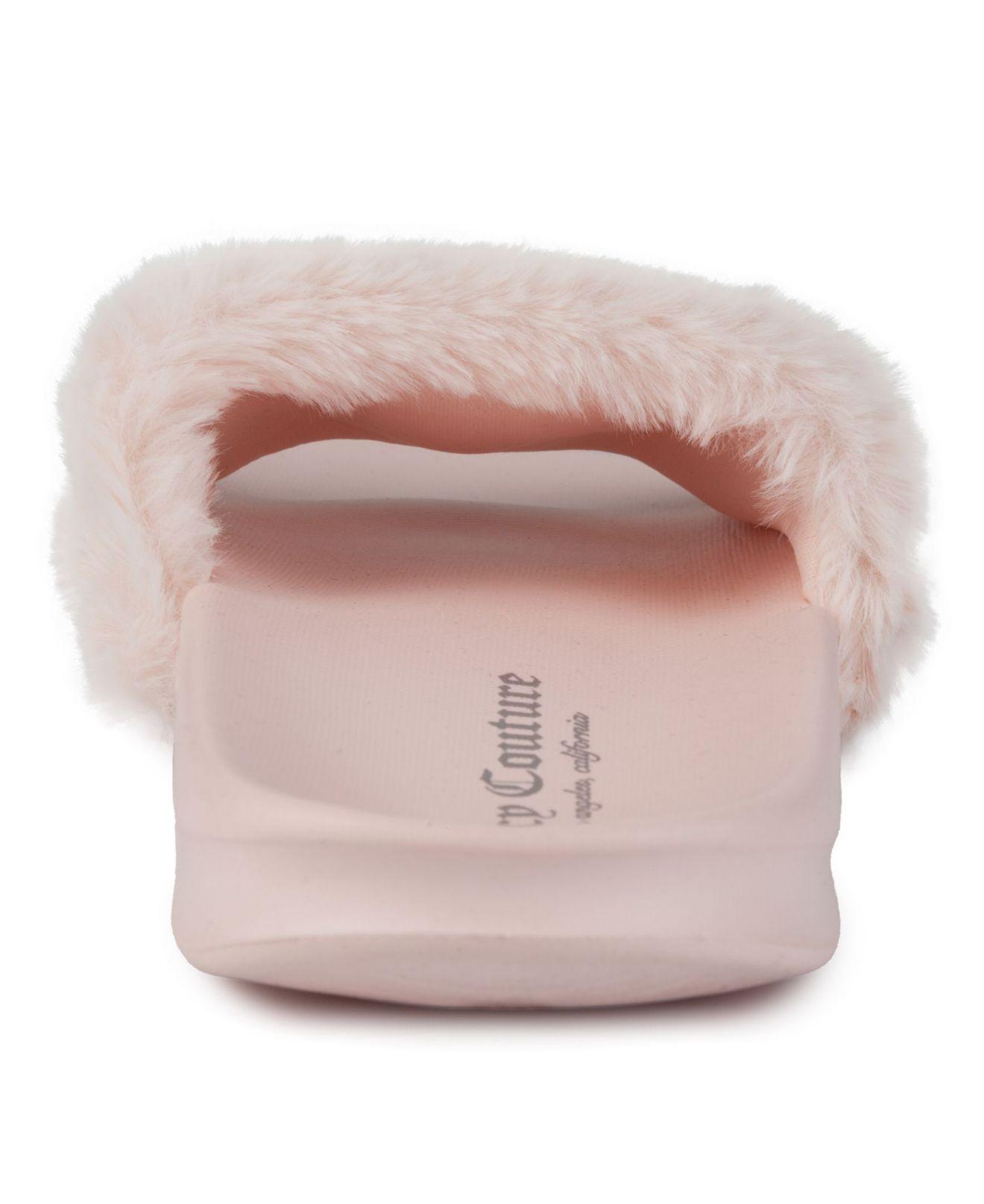 Juicy Couture Steady Faux Fur Sandal Slide in Pink | Lyst
