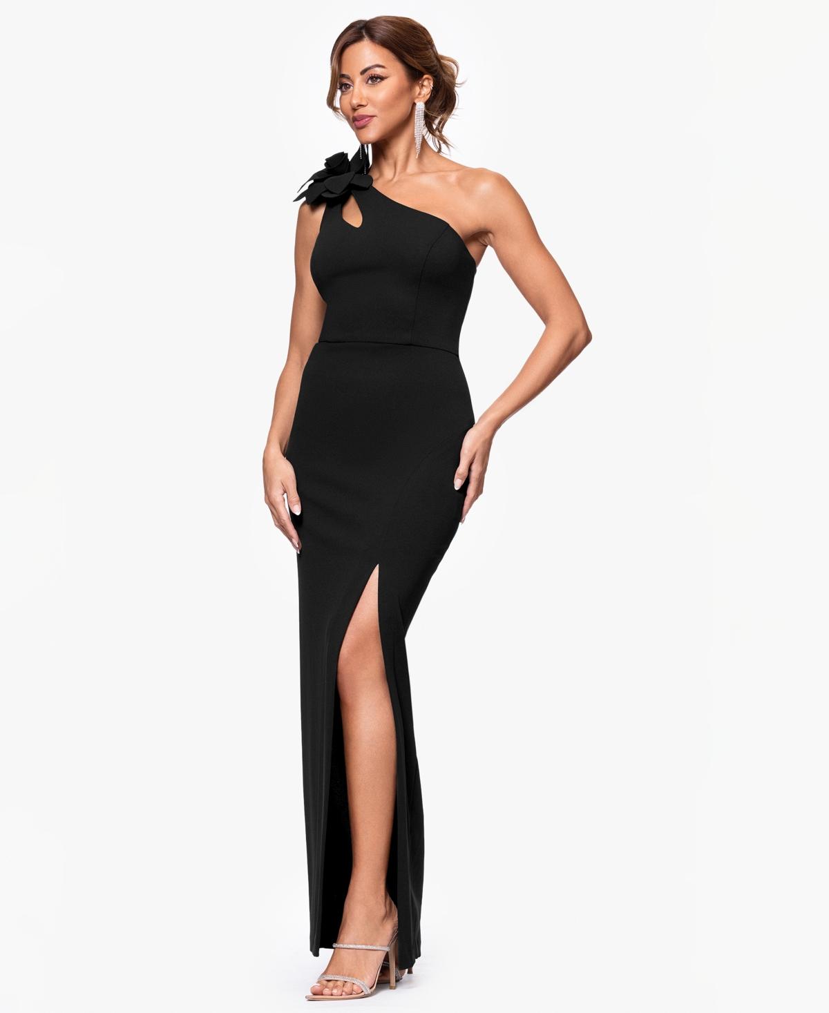 Xscape Petite One Shoulder Dress in Black | Lyst