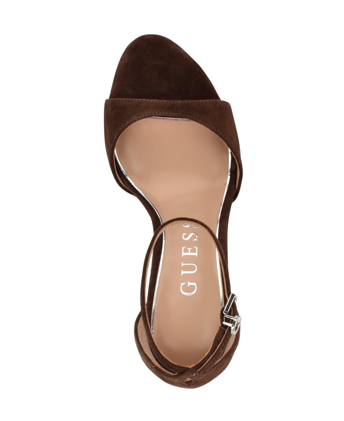 Guess Seena Ankle Strap Stiletto Dress Sandals in Brown | Lyst
