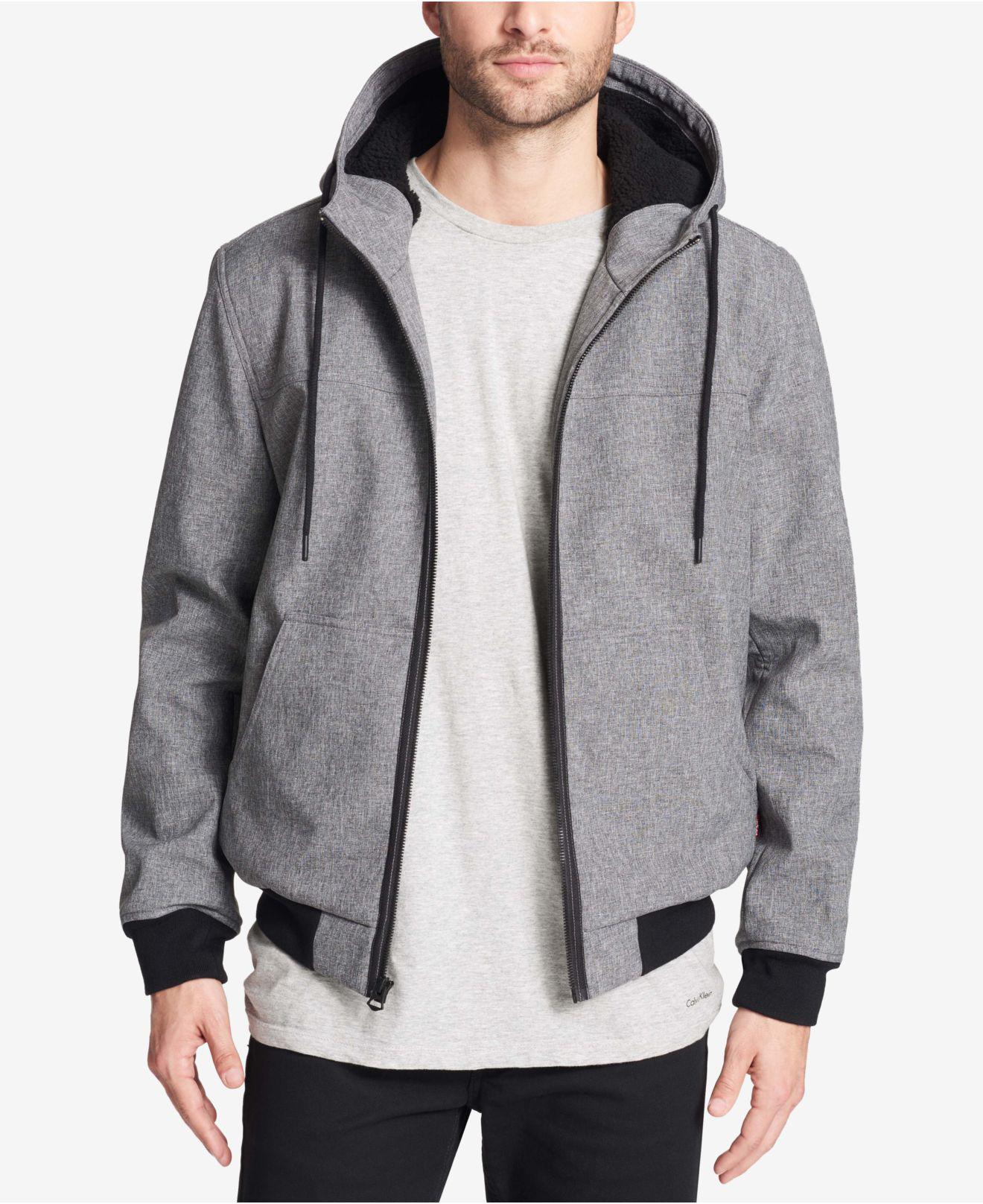 Levi's Soft Shell Jacket With Fleecelined Hood in Heather Gray (Gray