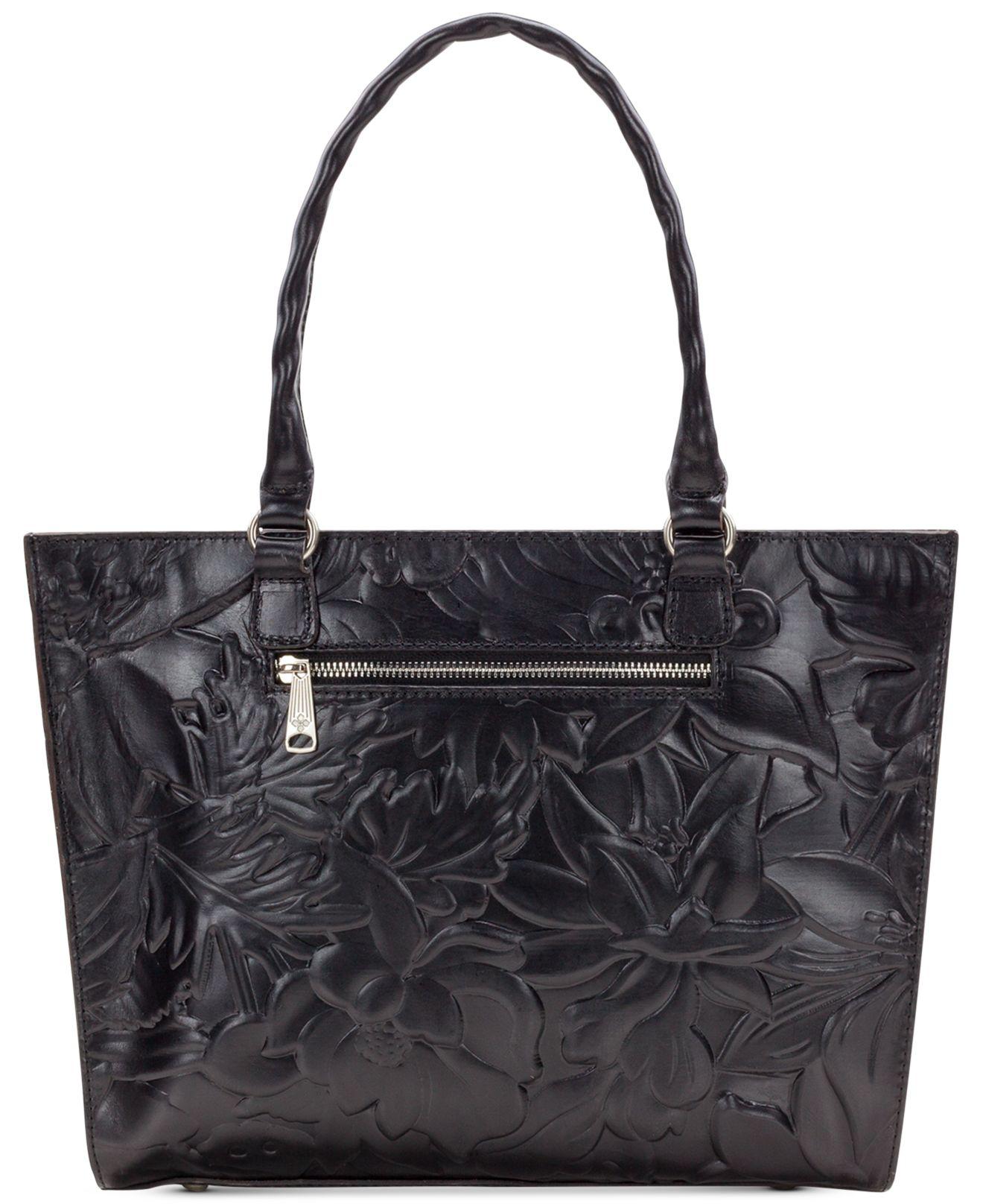 Patricia Nash Zancona Embossed Leather Tote in Black/Silver (Black) Lyst